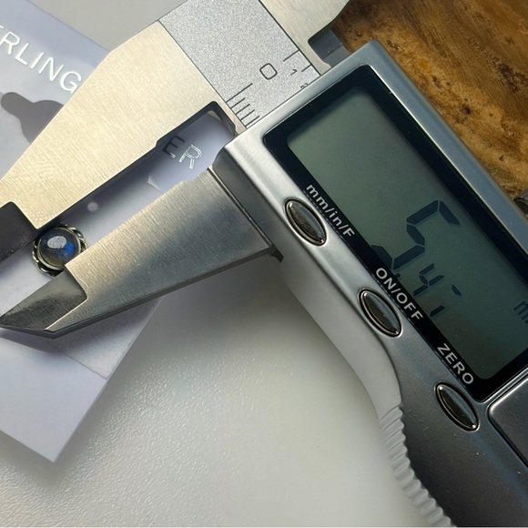 Dark Blue Flash Labradorite Stud Earrings Southwest Pure Sterling Silver 925 - Picture 8 of 10